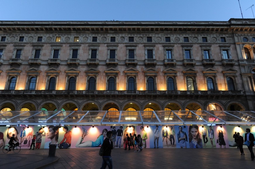 Benetton on canvans event in Milan in April 2014