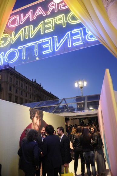 Benetton on canvans event in Milan in April 2014