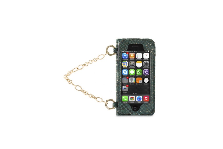 Iphone Cover Charlotte Dark Green Mandraki Gold Detail 2
